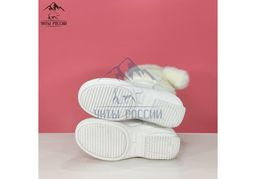 Унты подростковые белые, литая подошва