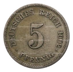 5 пфеннигов 1902 года Е Германия
