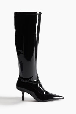 Botas calcet?n a la rodilla en charol