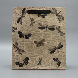 Пакет крафтовый вертикальный Бабочки, 23 х 27 х 11,5 см - Дарите счастье фото 2