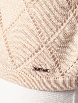 VILATTE / Удлиненный джемпер узорной вязки из 100% хлопка  фото 3