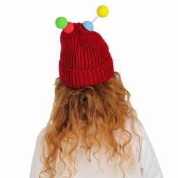 Карнавальная шапка «Глазастик» с рожками р-р 56-58, бордовая