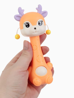 Погремушка-прорезыватель «Оленёнок Софи» 2 в 1, от 3 мес. оранжевый/фиолетовый