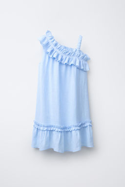 RUFFLED DRESS. 100% LINEN - Zara фото 2