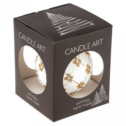 Елочная игрушка шар стеклянная д9,5см, белый металлик, ручная художественная роспись, подарочная упаковка (Россия) - Домашняя мода фото 6