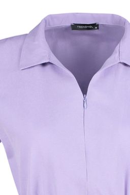 TRENDYOLMILLA Siyah Beli Lastikli Genis Paca Mini Dokuma Tulum TWOSS22TU0014  фото 6
