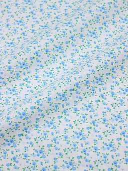 Ситец Цветики (голубые на белом), ш.0.8м, хлопок-100%, 100гр/м.кв