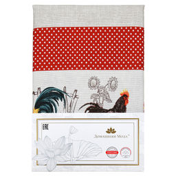 Скатерть 200х145см Птичий двор, длина стола до 160см, на 6-8 персон, хлопок Комфорт 171г/м2, упаковка классическая, пакет ПВХ 28х41см, Домашняя мода (Россия)  фото 6