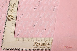 Муслин двухслойный с эф.жатости Веточки цв.св.кораллово-розовый, ш.1.42м, хлопок-100%, 120гр/м.кв - Купава фото 5