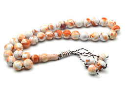 Четки шарик 13мм оранжевый, 33 бусины, 43см