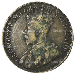 Монета 1 цент 1915 года Канада