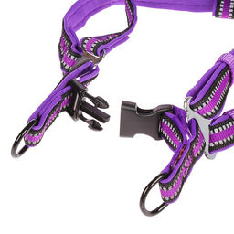 Шлейка двуслойная неопрен и полиэстер, светоотражающая, 44-68 х 2 см, фиолетовая - Пижон фото 2