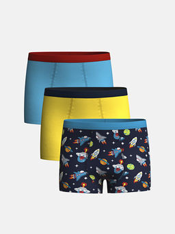 Bask?l? Erkek ?ocuk Boxer 3l?