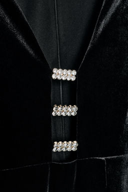 SHIMMER APPLIQU_ VELVET MIDI DRESS - Zara фото 10