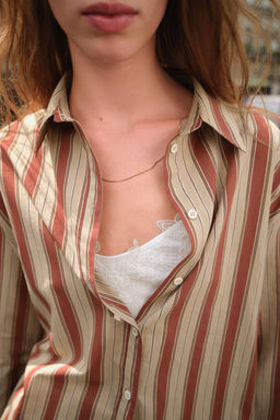 STRIPED SHIRT WITH BACK TAB - Zara фото 4