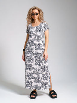 643 Платье "Цветы/молочный"