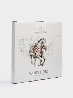 Тарелка закусочная, 21 см, фарфор N, белая, с серебристым кантом, Конь, White horse - Anna lafarg фото 6