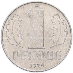 Монета 1 пфенниг 1975 года Восточная Германия (ГДР)
