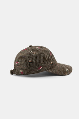 EMBROIDERED WOOL CHECK CAP - Zara фото 4