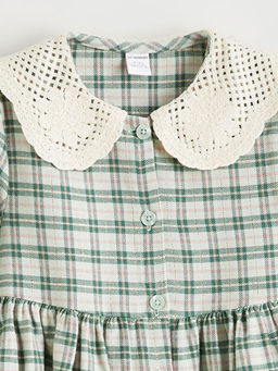 Bebe Yaka Ekose K?z ?ocuk Elbise