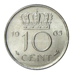 10 центов 1965 года Нидерланды