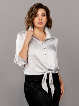 Блуза Olga Style С878 светло-серый