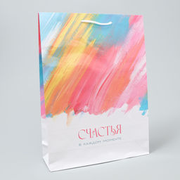 Пакет ламинированный Счастье в моменте, L 28 х 38 х 9 см