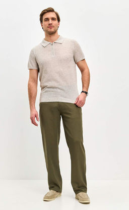 Брюки лен P511-0852 khaki