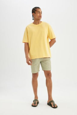 Regular Fit File Astarl? K?sa Boy Deniz Sortu