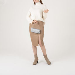 Сумка женская на магните, серебристая