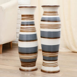 Ваза для цветов напольная «Зефир», 17×60 см, керамика, МИКС