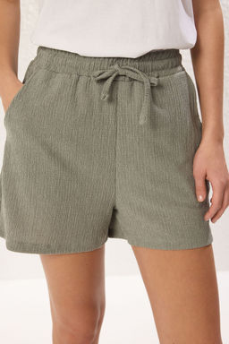 TRENDYOLMILLA Haki Dokulu Burumcuk Yuksek Bel Esnek K?sa Orme Sort & Bermuda TWOSS25SR00031 фото 3