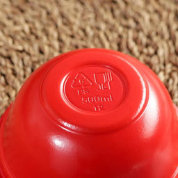 Цена за 480 шт. Контейнер - тарелка одноразовый, 500 мл, суповой, пластик, красный