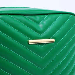 Сумка женская кросс-боди на молнии, 20×7×15 см, зелёная