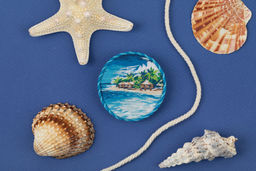 Набор для вышивания PANNA Живая картина JK-2298 Брошь. Море 5.5 х 5.5 см