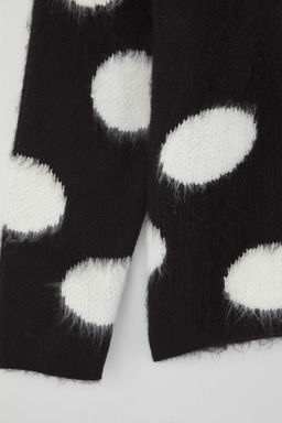 Siyah Genis Kal?p Yumusak Dokulu Puantiyeli Triko Kazak TWOAW26KZ00225 - Trendyolmilla фото 6