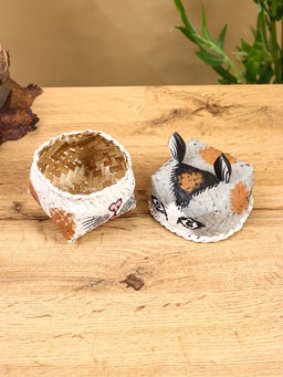 Корзинка «Кот», 8×8×13 см, бамбук