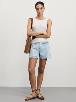 Джинсовые шорты с карманами спереди / Zarina  фото 2