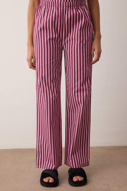 Cok Renkli %100 Pamuklu Cizgili Poplin Dokuma Pijama Tak?m? THMAW26PT00197