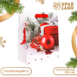 Цена за 2 шт. Пакет подарочный новогодний ламинированный «Шарики», 18×23×10 см