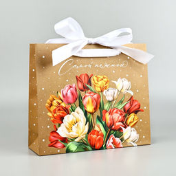 Пакет ламинированный с лентой Самой нежной, M 30?9?26 см