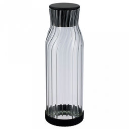Графин стеклянный Linea Franco 1,5л, 10,1х10,1х30,5см, пробка силиконовая, противоскользящий силиконовый ободок на дне, черный, Regent (Китай)