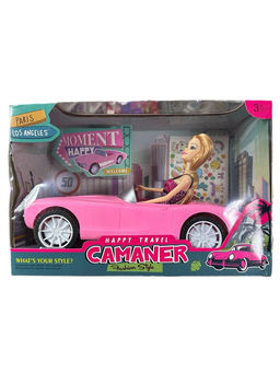 УЦЕНКА. Кукла "Camaner. Девушка 30см в бол. розовом кабриолете" (HP1216442) наклейки для инд. дизайна машины; в МЯТОЙ коробке