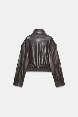 SHORT FAUX LEATHER JACKET - Zara фото 18
