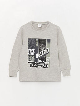 Bisiklet Yaka Bask?l? Uzun Kollu Erkek ?ocuk Pijama Tak?m? - Waikiki фото 2