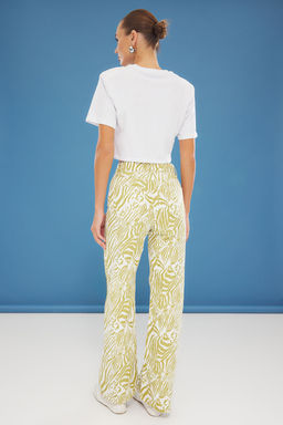 Cok Renkli Animal Zebra Desenli Yuksek Bel Wide Leg Jeans TWOSS25JE00206 - Trendyolmilla фото 5