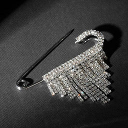 Булавка «Торжество», каскад, 7 см, белая в серебре