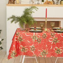 Скатерть новогодняя Доляна Новогодние подарки 145*260 +/- 2 см, 100% п/э