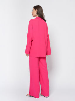 Рубашка цвета фуксии на пуговицах с длинными рукавами - 1001dress фото 4