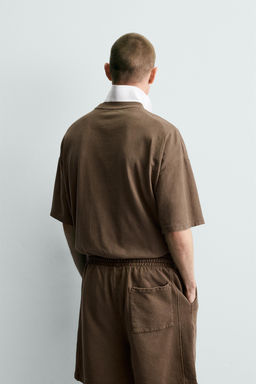 CAMISETA B?SICA LAVADA / Marr?n - Zara фото 3